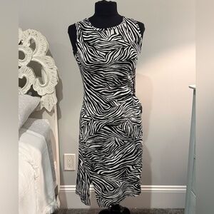 Zebra Print Sleeveless Dress Michael Kors Small